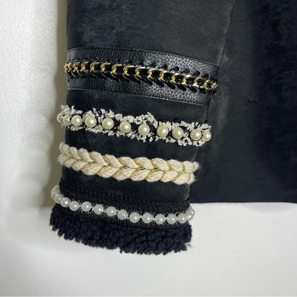 Judith March Lagerfeld Black Fur Blazer Jacket Size Large - Picture 5 of 8